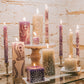 Henna White on Blue Painted Candles