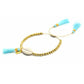 Beaded Shell Tassel Bracelet Aqua