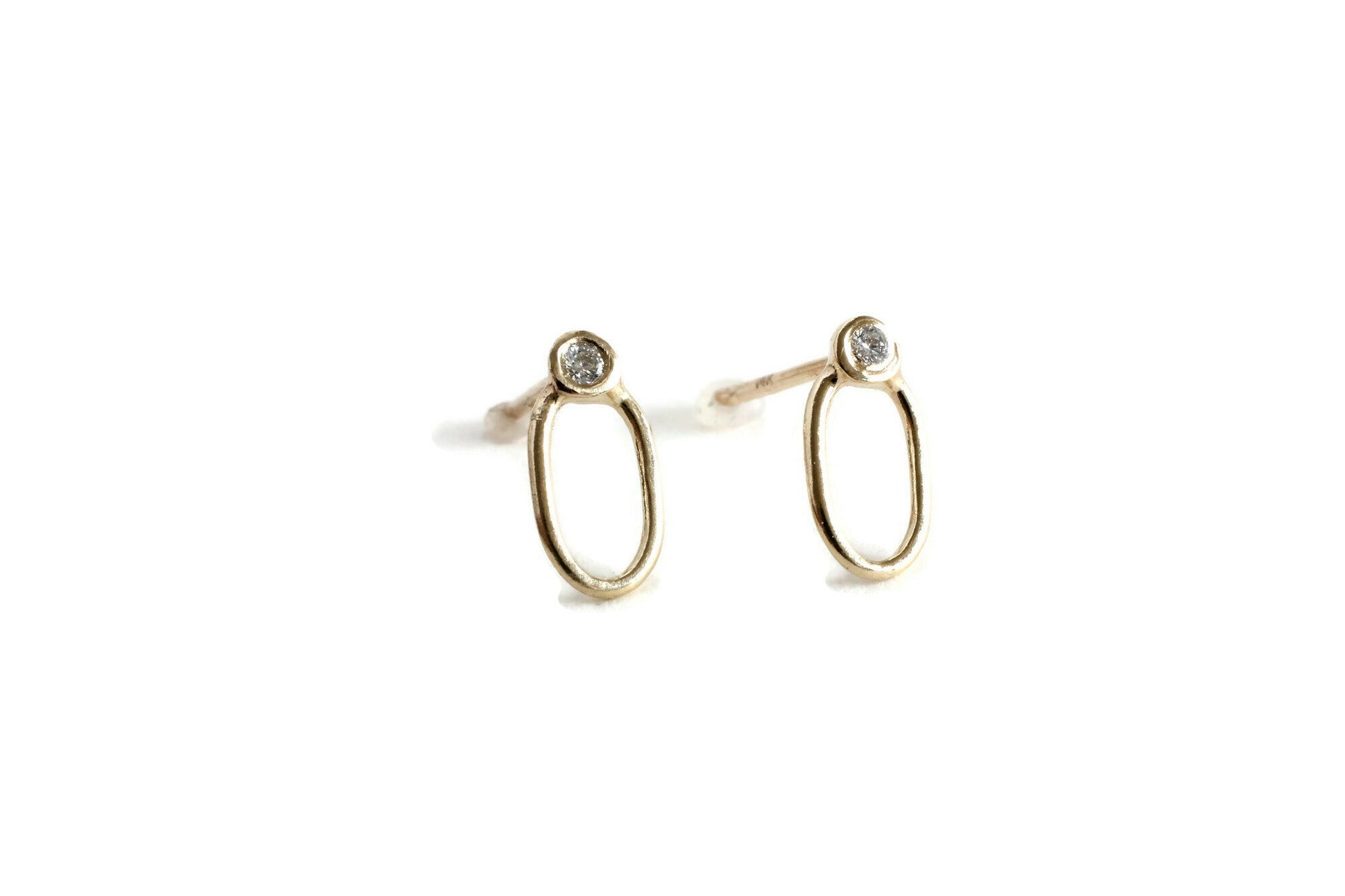 14k yellow gold sun shower diamond studs