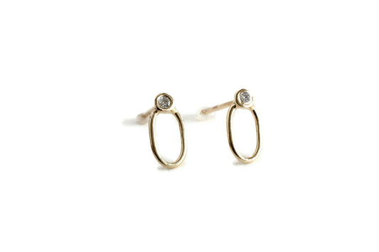 14k yellow gold sun shower diamond studs