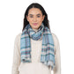 Cabin Morning Plaid Wool Scarf - Blue