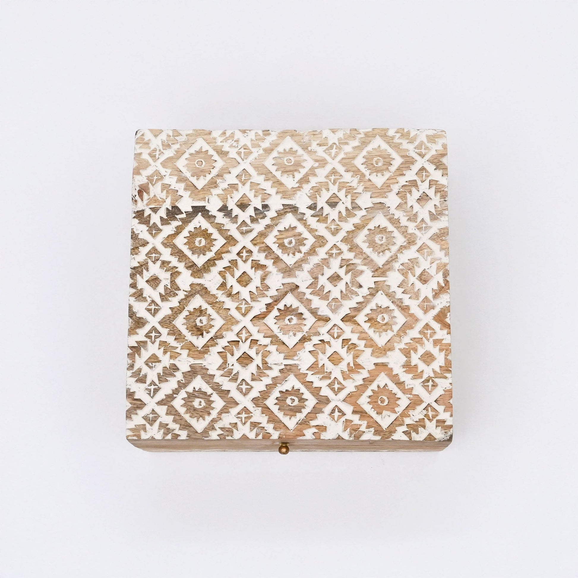 Decorative Nested Boxes Set of 3 | Hand Carved | Mango Wood