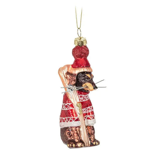 SKI DOG ORNAMENT