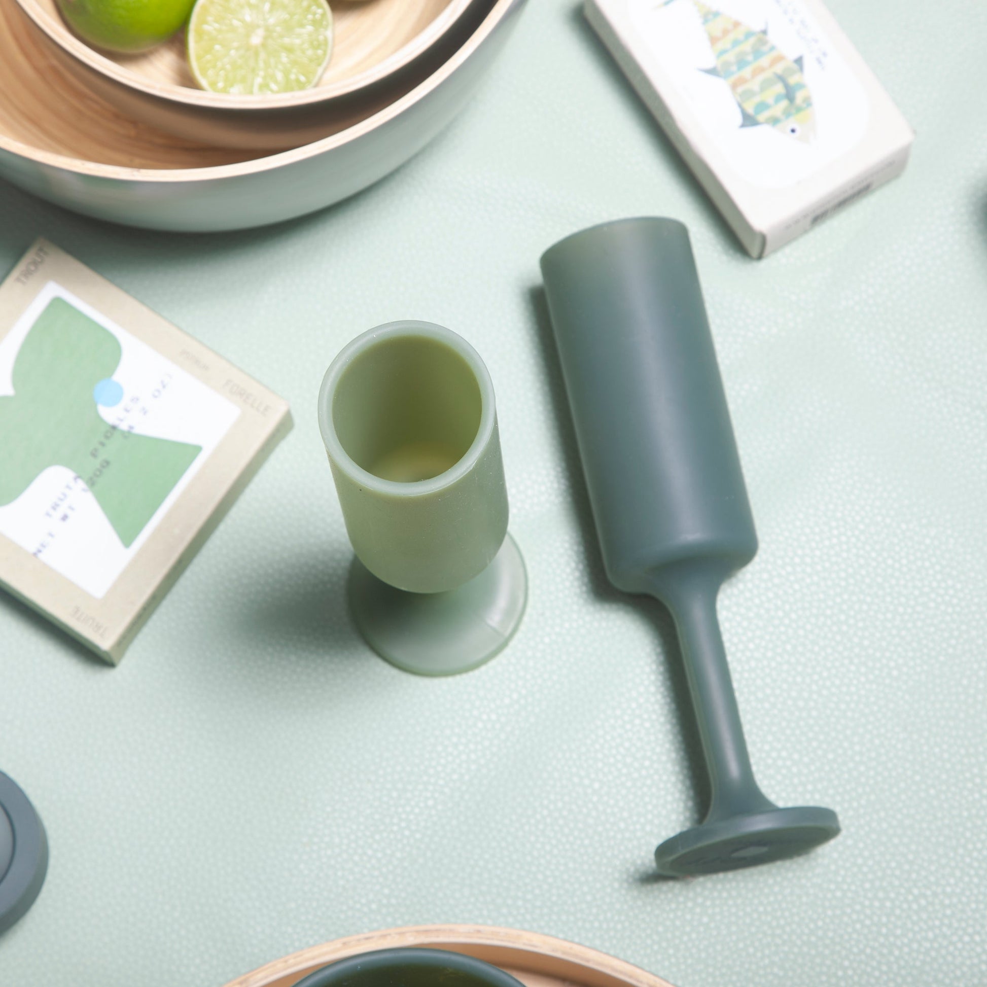 sage + olive | seff | silicone unbreakable champagne flute