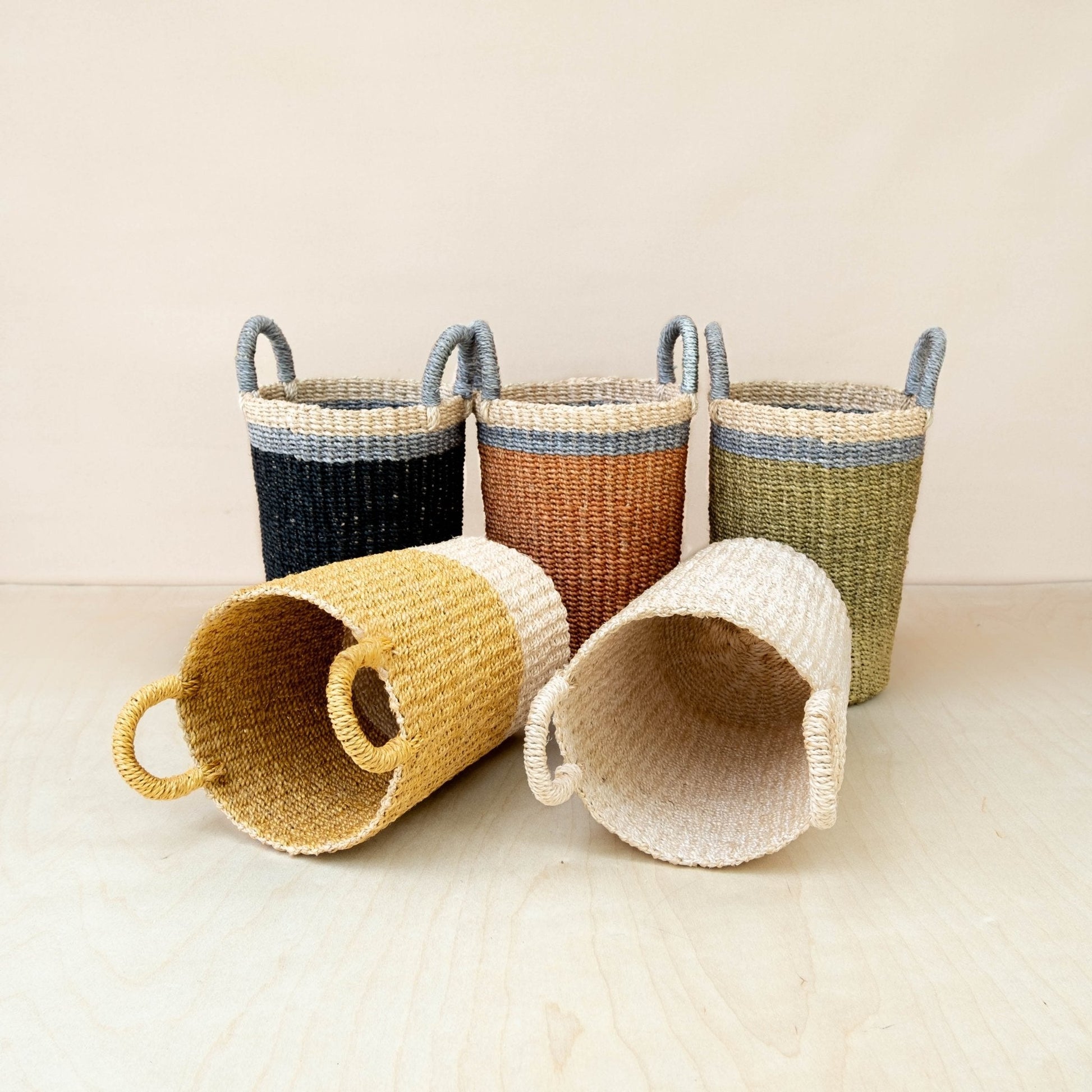 Black Woven Basket Vase