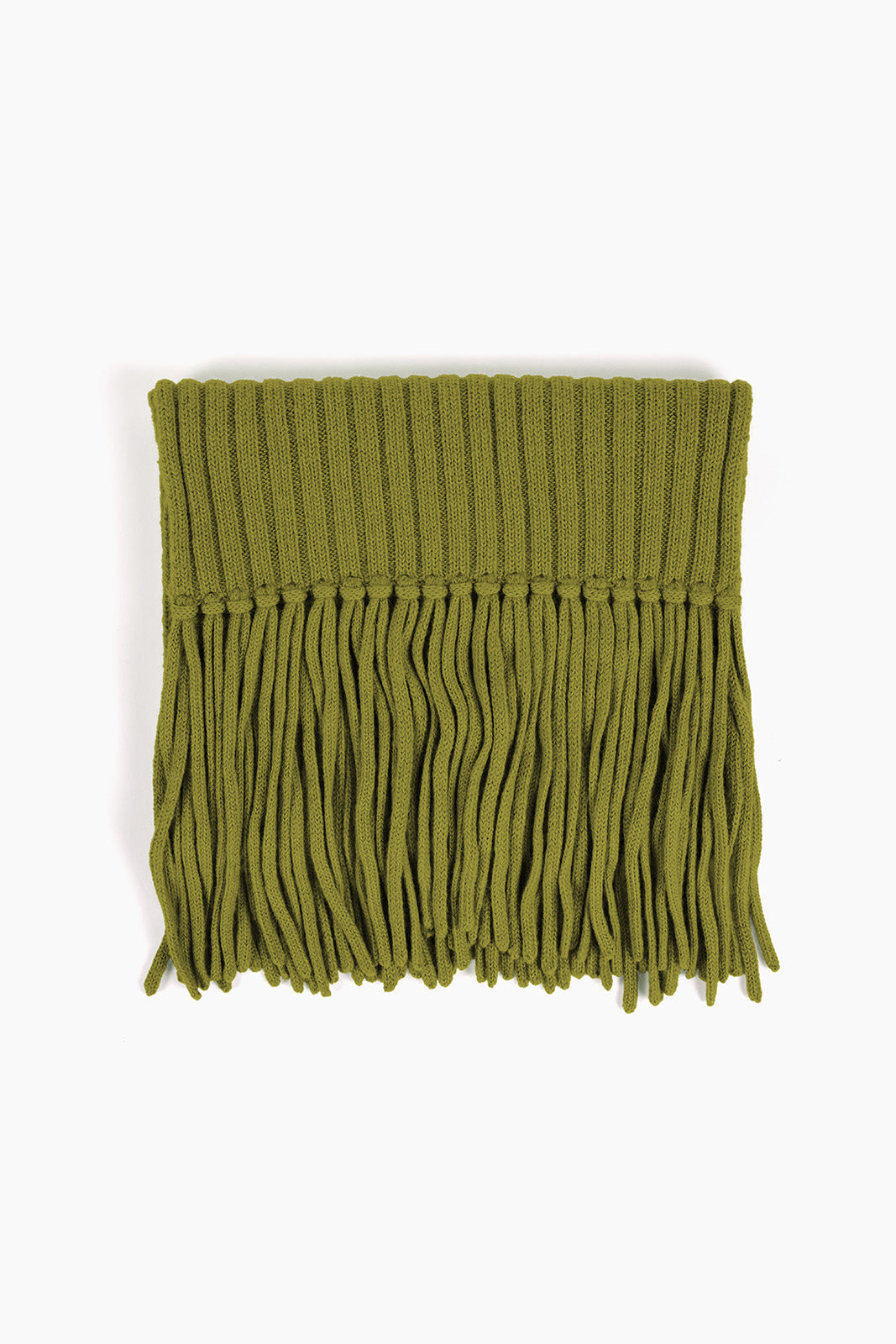 RIBBED BABY ALPACA FRINGE SCARF