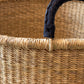 Handwoven Hamper with Leather Handles - Natural - Medium