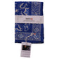 Large 39" Hand Dyed Batik Bandana, Blue Tendril, 100% Cotton