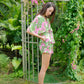 Aubrey Floral Wrap Top and Shorts Travel Matching Set in Pink Garden