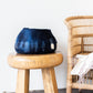 Adire Tie-Dye Blue & Black Ghana Wool Basket