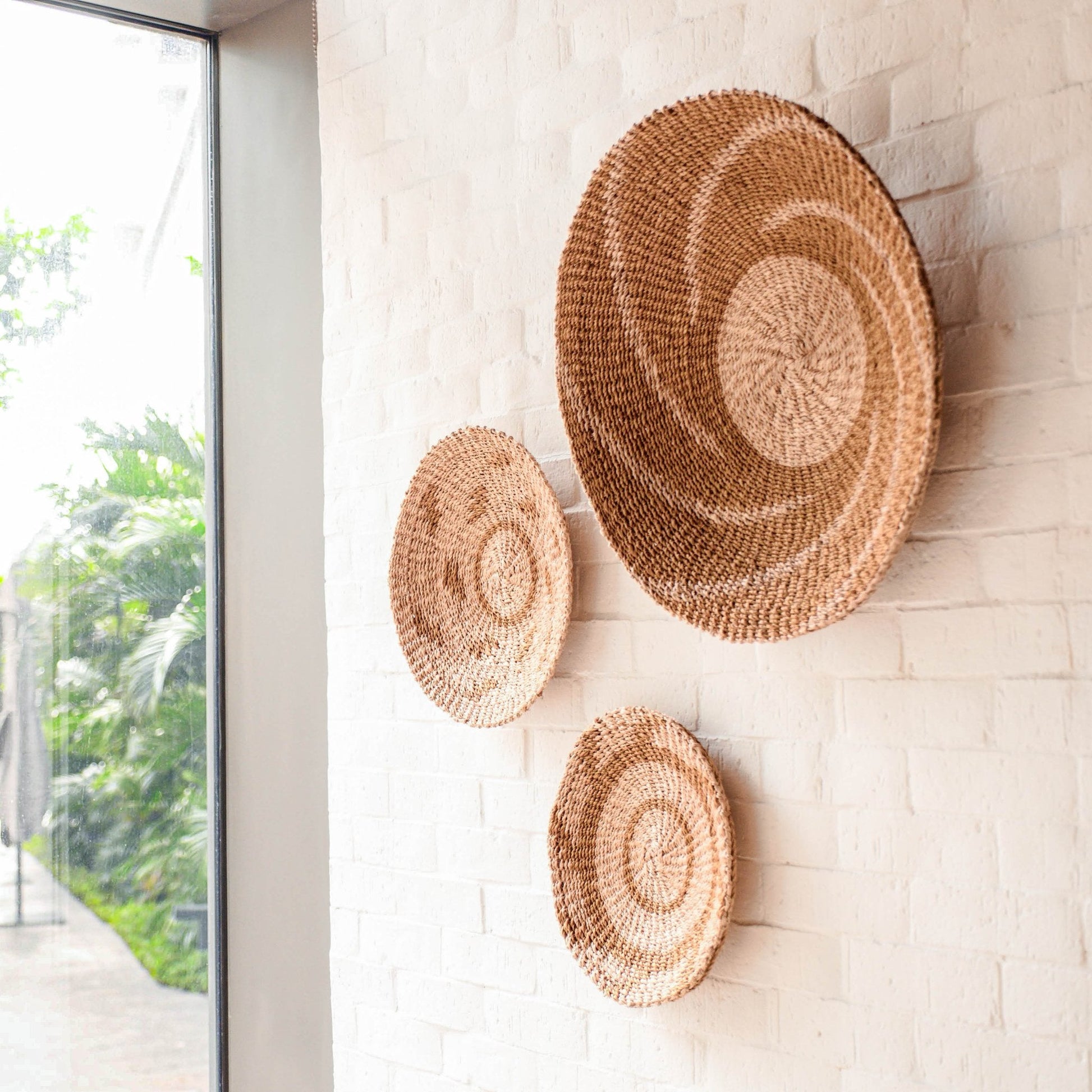 Natural + Brown Wall Baskets, Large