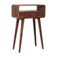 Solid Wood Mini Curved Honey Caramel Console Table