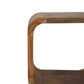 Solid Wood Extra Mini Minimalist Open Curved Oak-ish Bedside Table