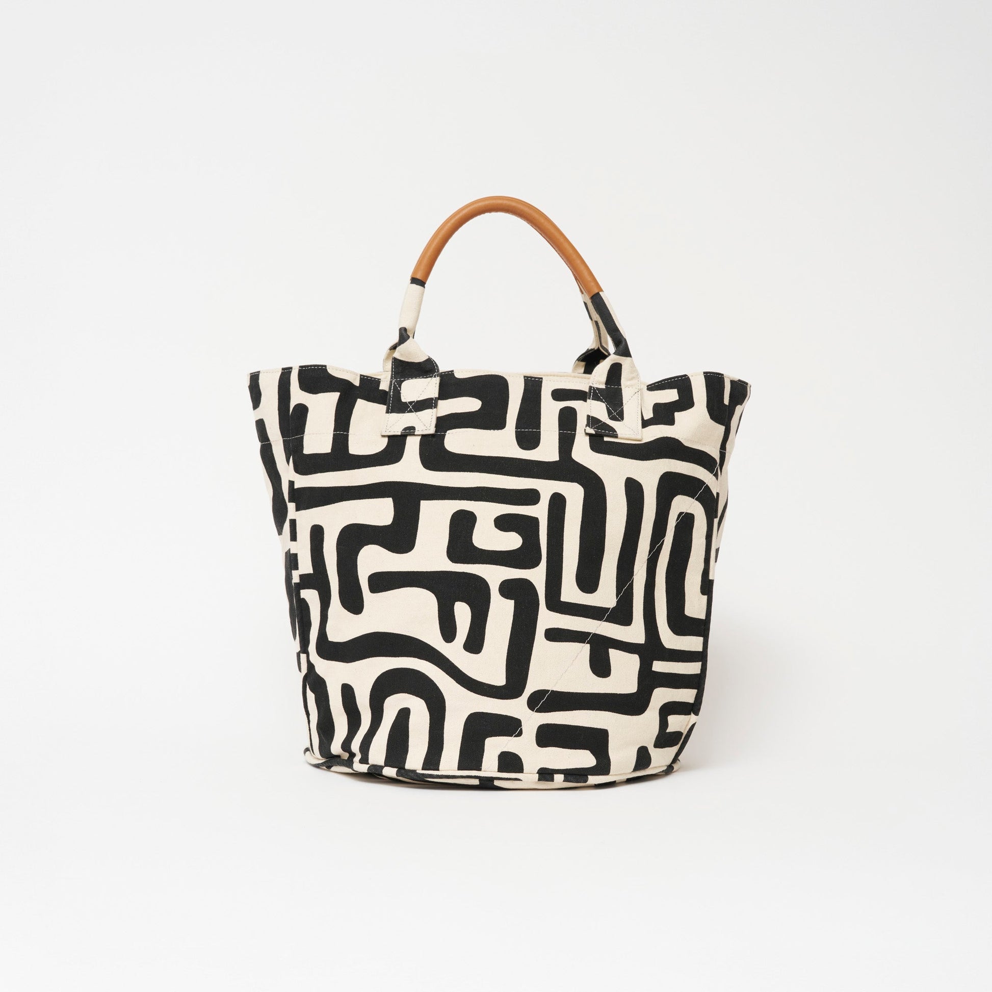 Weekender Bag - Black Kuba with Red Beaded Heart