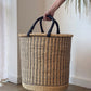 Natural w/ Black Vertical Stripe Laundry Hamper
