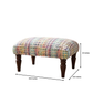 Handwoven Accent Footstool | 20.5x15.5x15 | Cotton Fabric