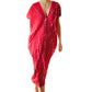 Madella Hand Dyed Kaftan Dress in Tomato