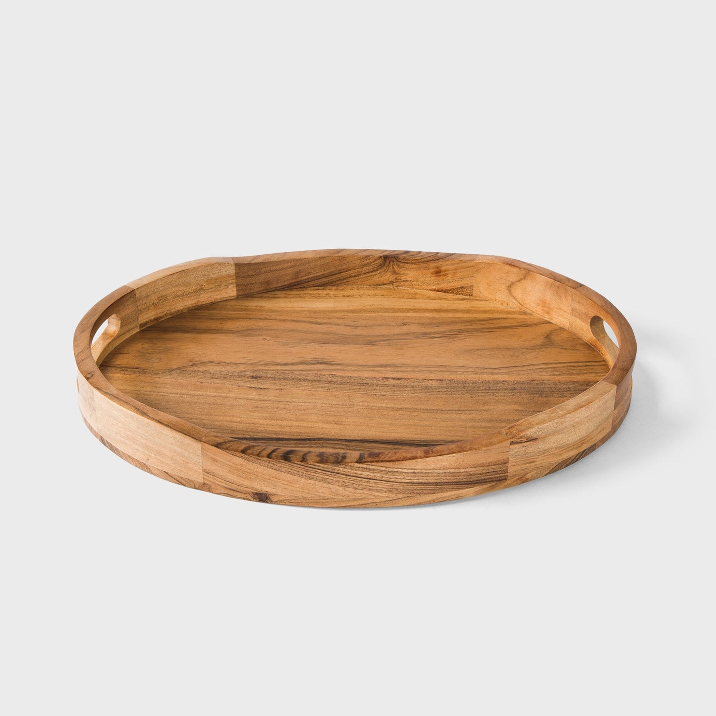 Acacia Wood Oval Serving Tray in Natural Finish