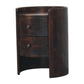 Solid Wood Velvet Mocha Round Side Table