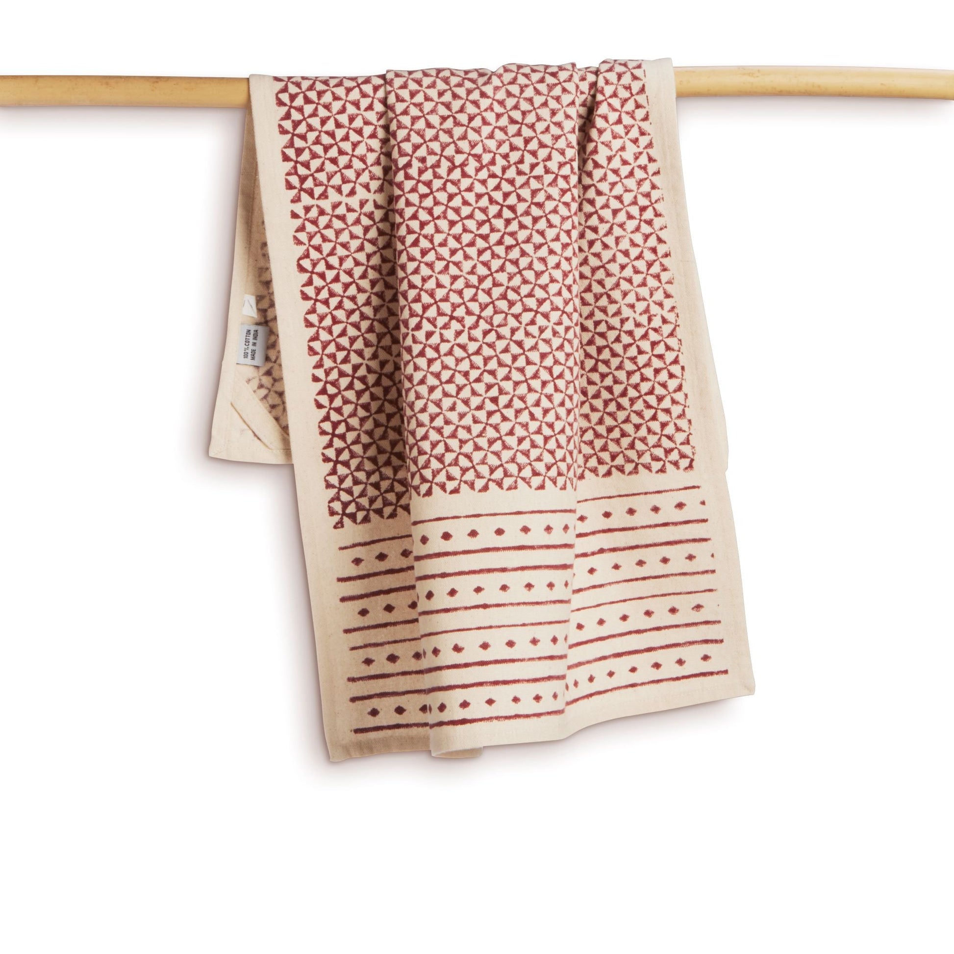 FEAST SLATE - Set of 2. Hand Block Printed Kitchen Towels - Cotton - Fair Trade - Artisan Made