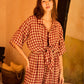 Vanessa Linen Gingham Shirt in Red