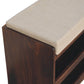 Solid Wood California Walnut & Mud Linen Pull out Shoe Bench