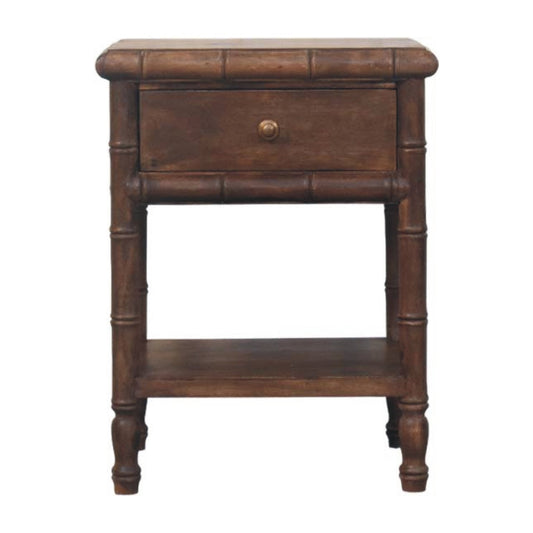 Solid Wood Bamboo Carved Bedside Table