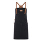 Waxed Canvas Work Apron with Leather Straps & Utility Pockets