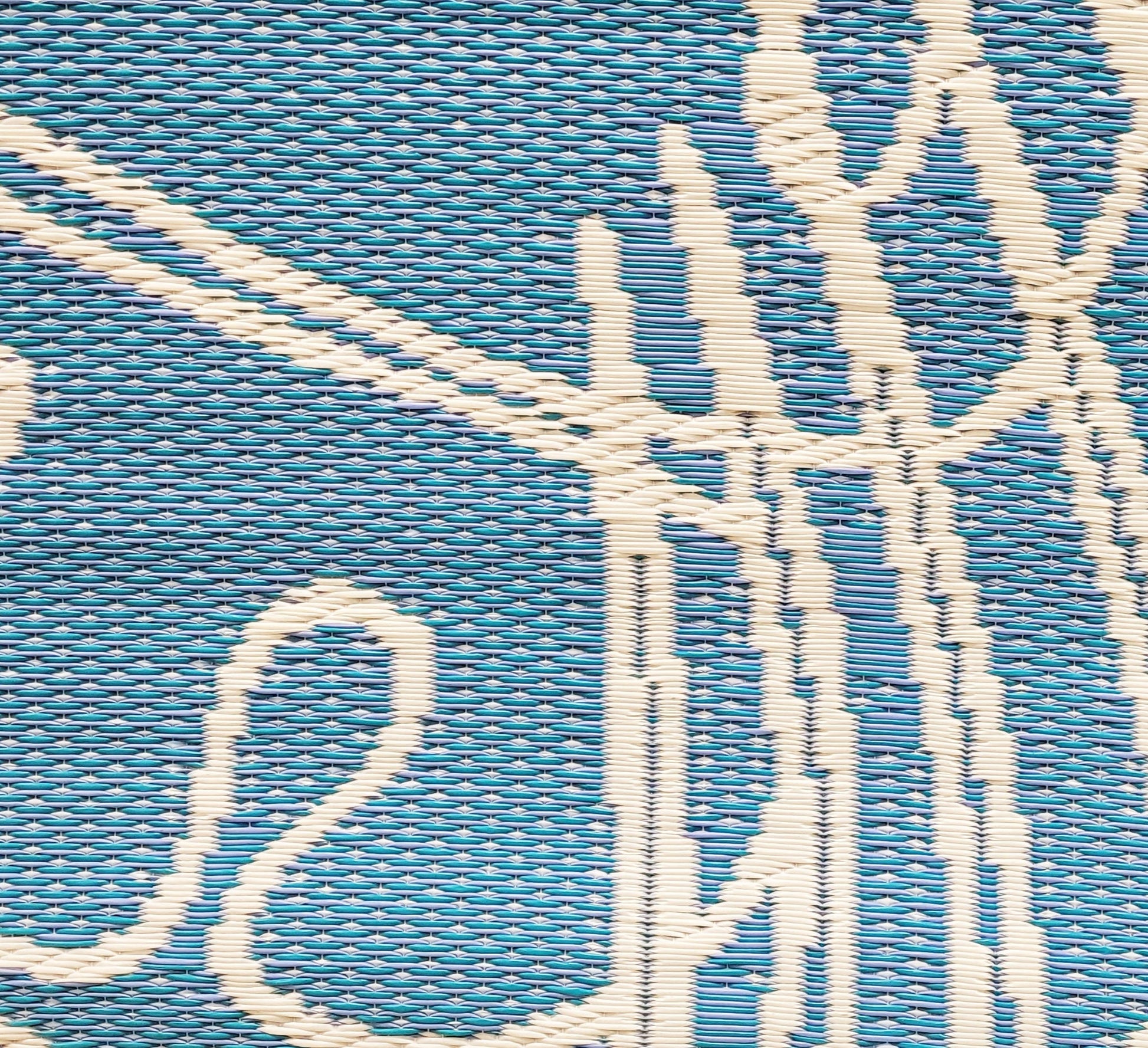 Palm Leaf Turquoise White