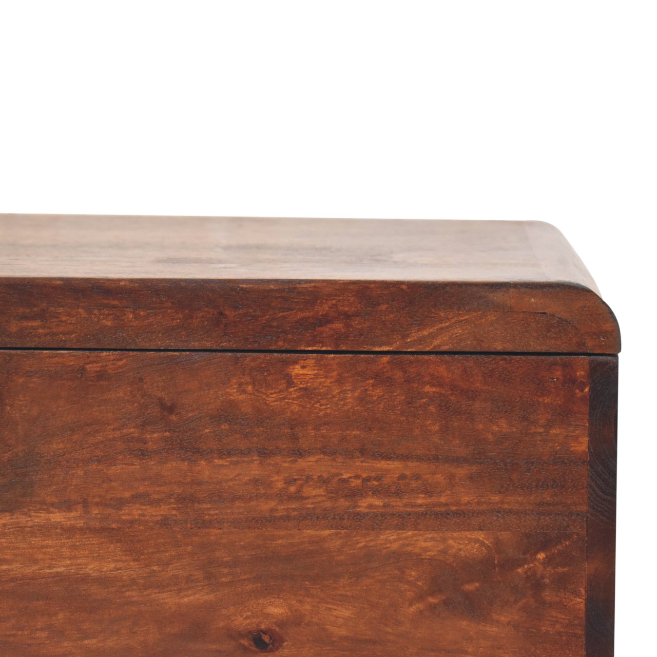 Solid Wood Curved California Walnut Blanket Box