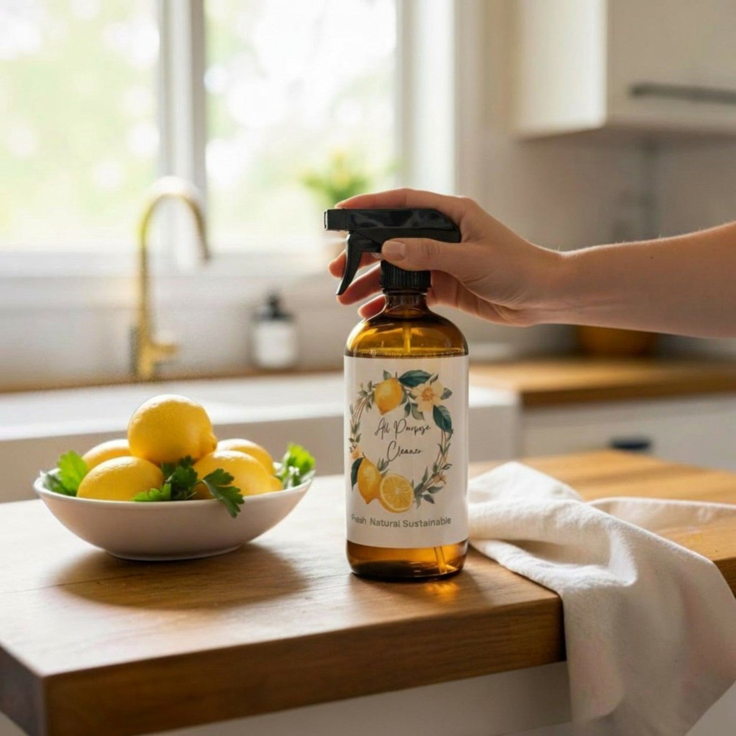 Eco-Friendly Cleaning Trio | Refillable Glass Bottles | Plant-Based Home Cleaning Set
