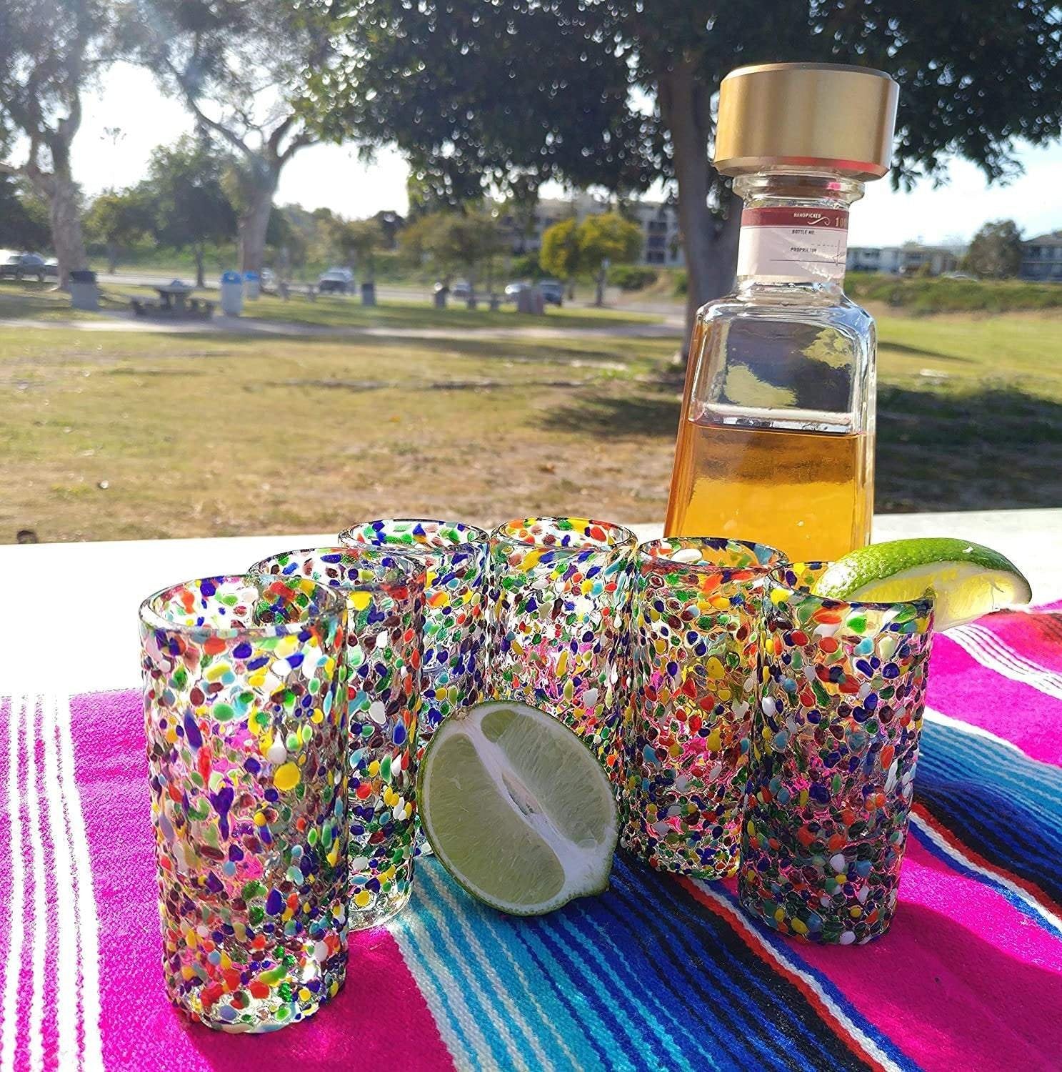 Confetti Rock Tequila Shot Glasses - Set of 6