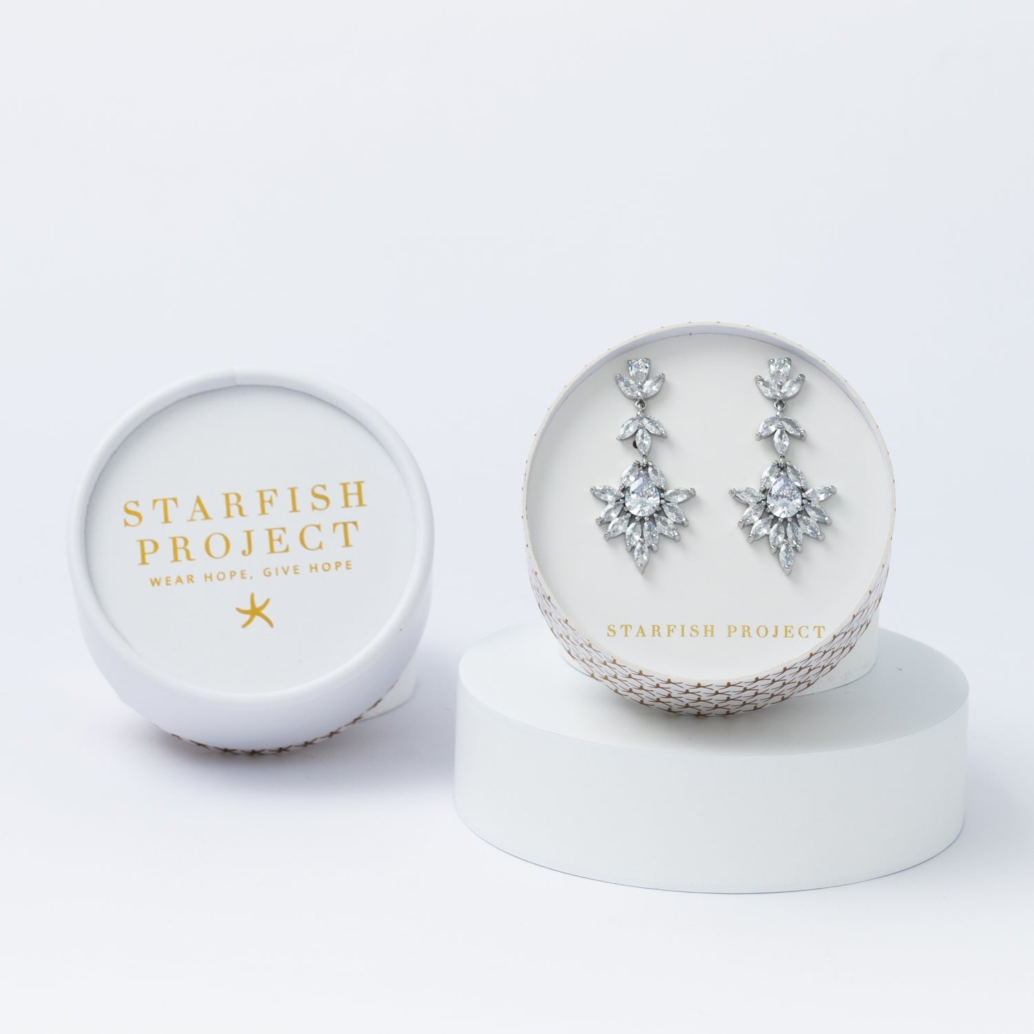 Platinum Chandelier Zircon Earrings