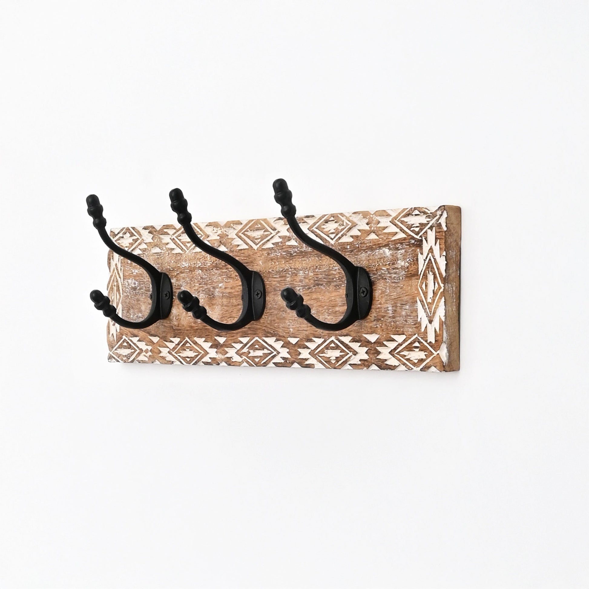White Wash Wall Hook | Mango Wood |  Wooden Hook for Décor