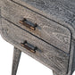 Solid Wood Sandblasted Ash Curved Bedside Table