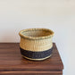 Handwoven Natural and Black Planter Basket