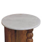 Solid Wood Marble-Top Spindle Side Table