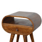 Solid Wood Chestnut Circular Open Bedside