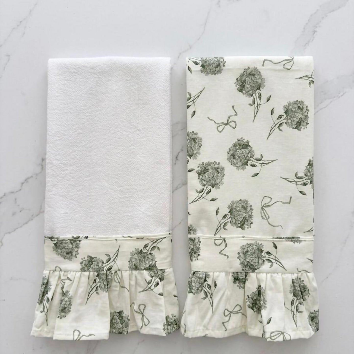 Tuileries Garden Ruffled Kitchen Towels (Set of 2)