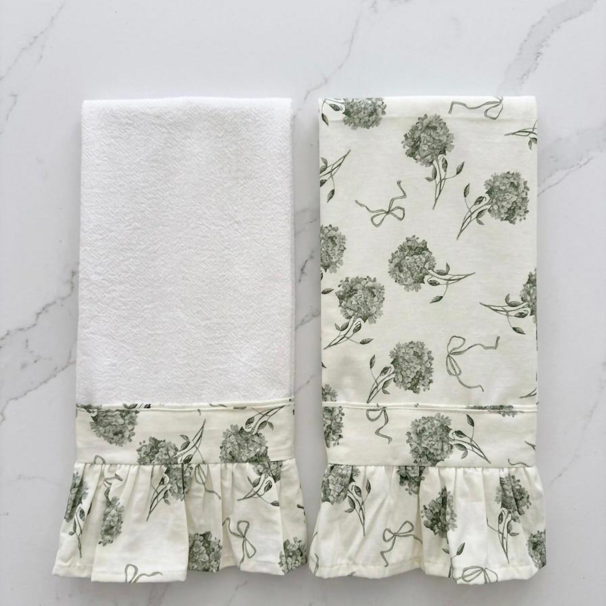 Tuileries Garden Ruffled Kitchen Towels (Set of 2)