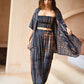 Angela Short Kimono Duster in Deep Sea Blue
