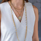 Mixed Metal Long Circle Necklace