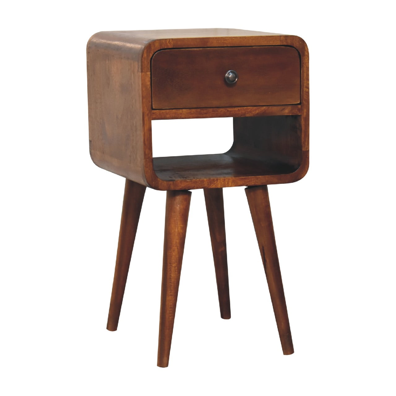 Solid Wood Mini Chestnut Curve Lower Bedside Table