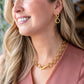 Gold  Sculpted Circle Necklace