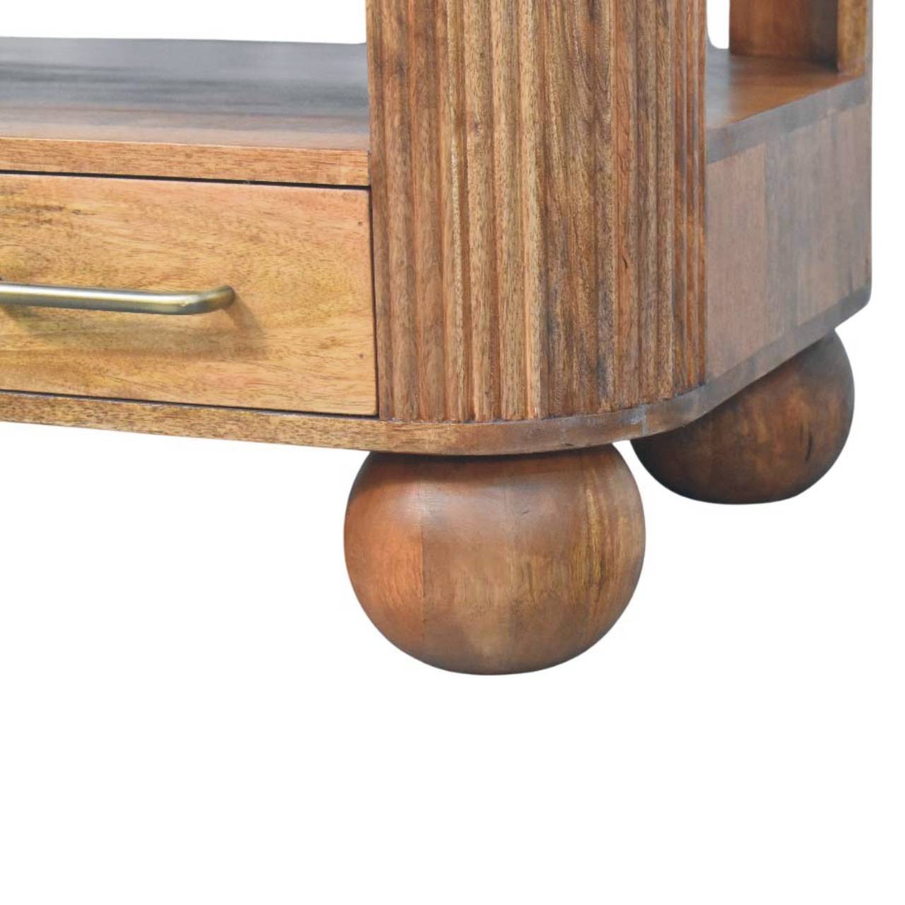 Solid Wood Briarwood Fluted Coffee Table