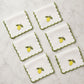 Embroidered Lemon Cocktail Napkin (Set of 6)