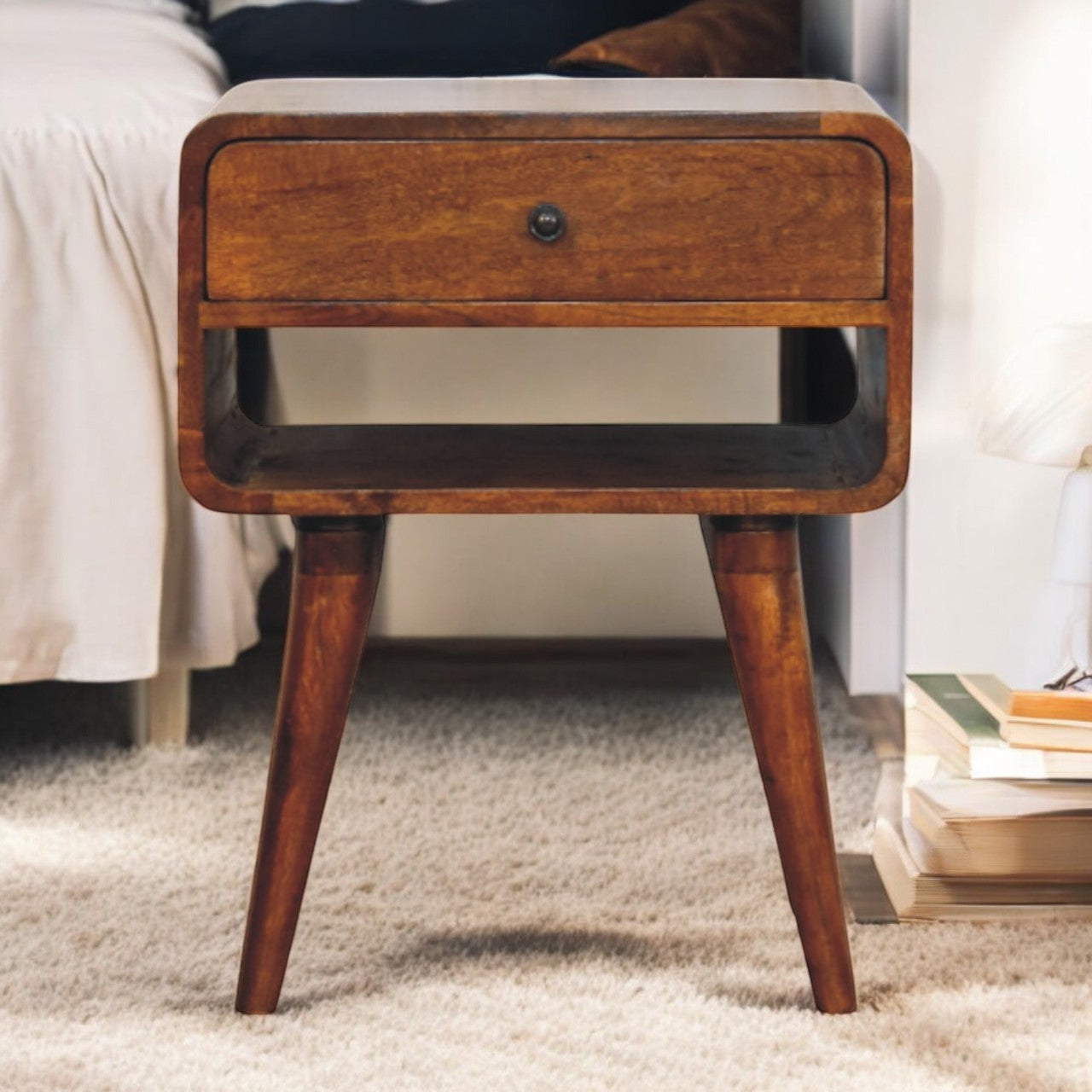 Solid Wood Avora Chestnut Nightstand