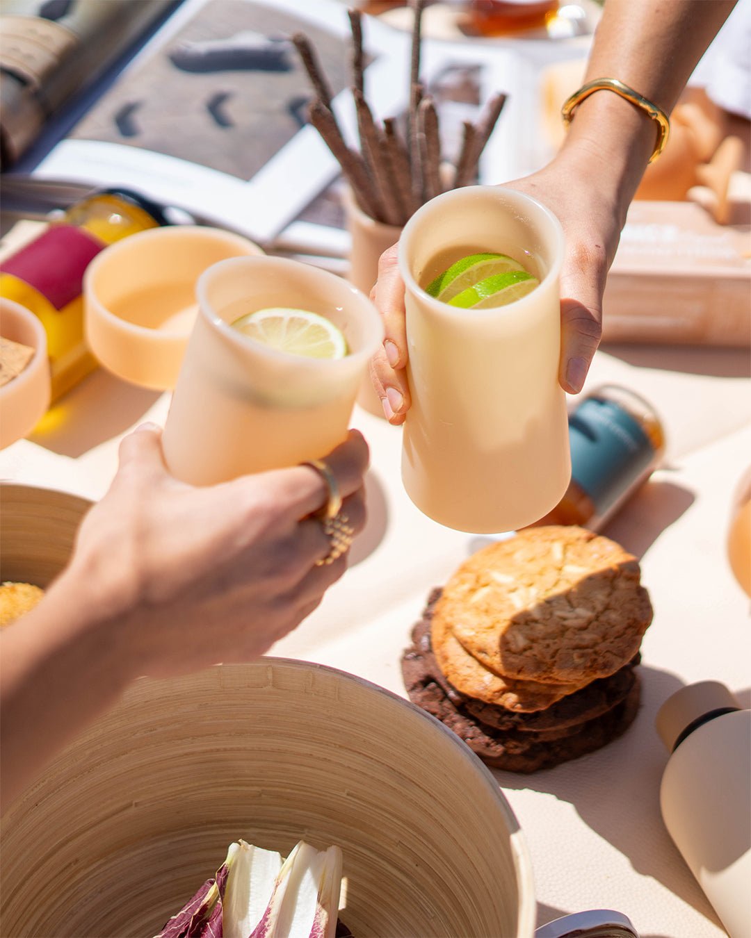 wheat + oat | stegg |  silicone unbreakable highball glasses