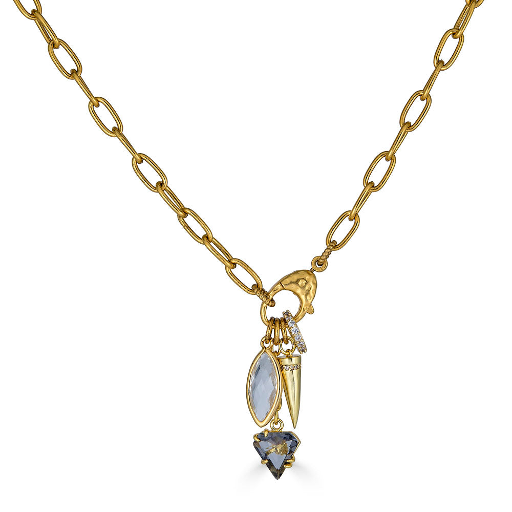 Marquise & Spike Drop Necklace
