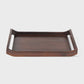 Acacia Wood Serving Tray Set of 2 in Urban Walnut Finish